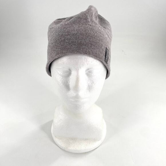 Cascade Mountain Tech Beanie Winter Hat Gray Fleece Lined Merino Wool Blend OS - Picture 7 of 10